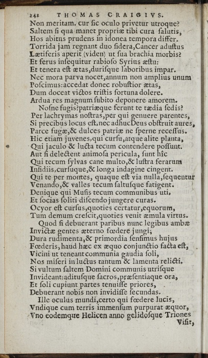 Photograph of Thomas Craig of Riccarton: Ad serenissimum Britanniarum Principem Henricum, è sua Scotia discedentem, Propempticon (1603)