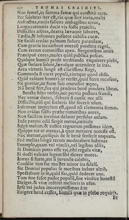 Photograph of Thomas Craig of Riccarton: Ad serenissimum Britanniarum Principem Henricum, è sua Scotia discedentem, Propempticon (1603)