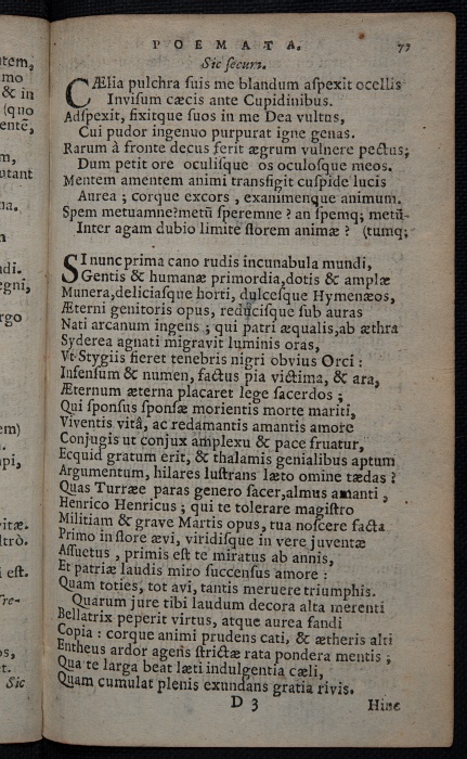Photograph of Andrew Melville: Epithalamium Illustrissimorum Principum Henrici Tremollii, Ducis Thoarsii, &c. & Mariae Turreae, filiae Ducis Bullonii, &c.