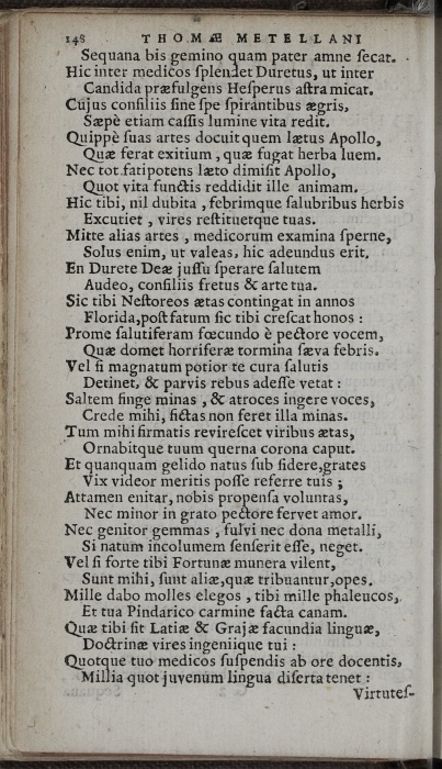 Photograph of Thomas Maitland: Elegia III. Ad Ludovicum Duretum, medicum, ut febris quaertanae aegritudine levaret